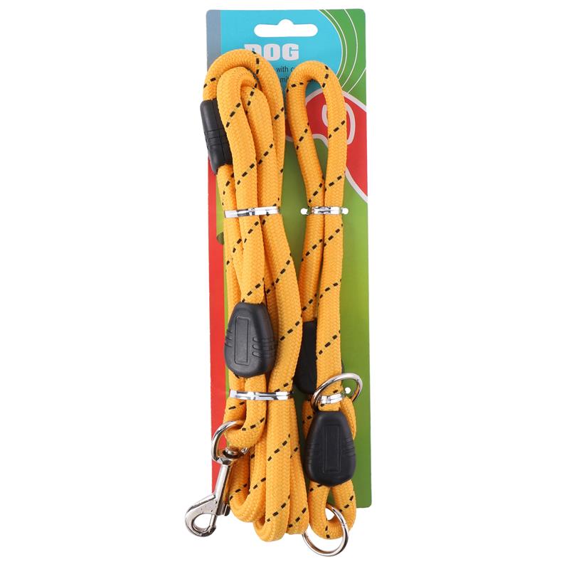 Dog leash, 150 cm, with 45 cm collar, Yellow
