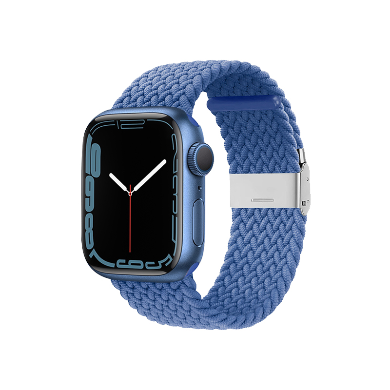 Crong Wave Band punutud rihm Apple Watchi 38 / 40 / 41 mm ja 42 mm (Series 10 / 11) mudelitele, sinine