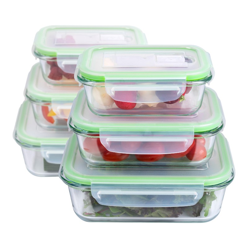 Alpina kaanega klaasist toidukarpide komplekt, 370 / 640 / 1050 ml, 6 tk