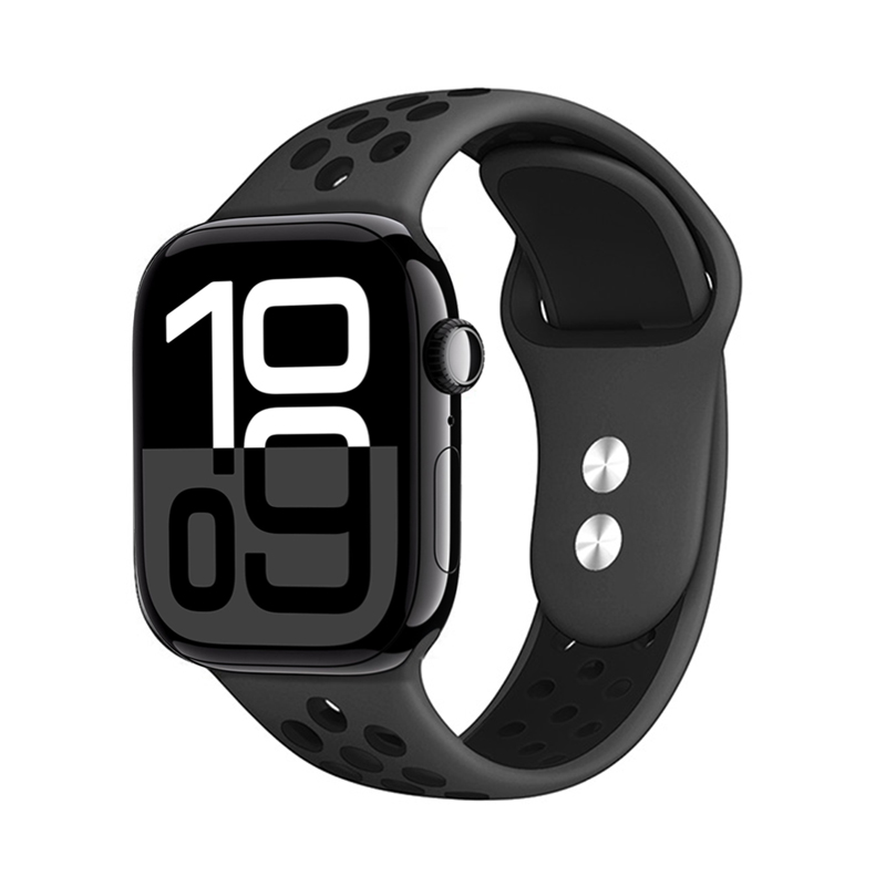 Crong Duo Sport rihm Apple Watch 38 / 40 / 41 / 42 mm kellale, hall ja must