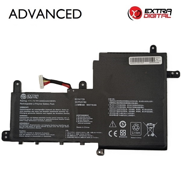 ASUS B31N1729 sülearvuti aku, 3400 mAh, Extra Digital Advanced