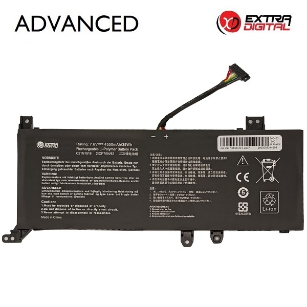 Sülearvuti aku ASUS C21N1818, 4550 mAh, Extra Digital Advanced