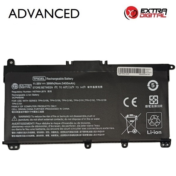 HP TF03XL sülearvuti aku, 3400 mAh, Extra Digital Advanced