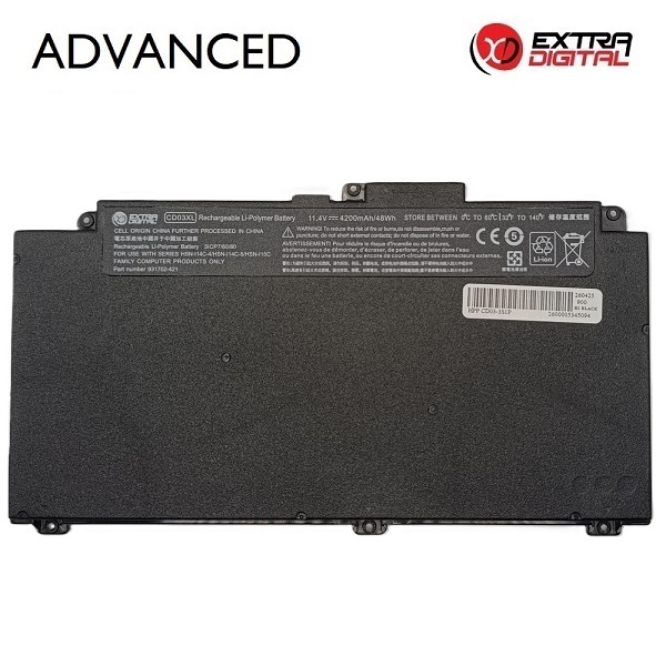 HP CD03XL sülearvuti aku, 4200 mAh, Extra Digital Advanced