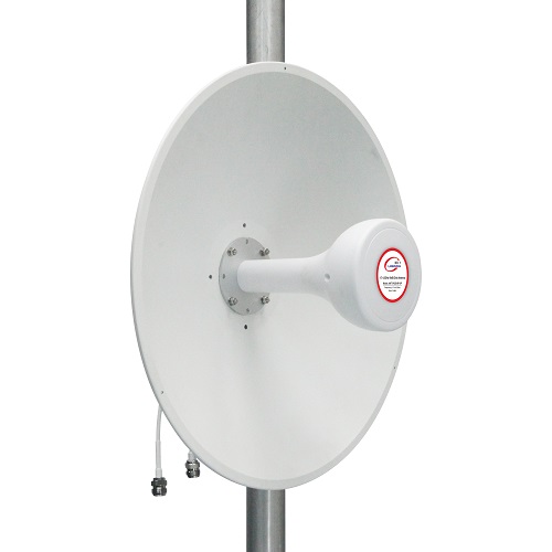 5G / LTE / CBRS 2x2 MIMO paraboolantenn, 1.7-4.2GHz, 17dBi+19dBi