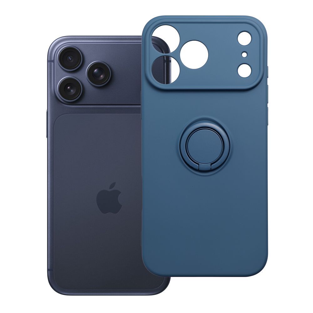 Silikoonist Ring ümbris mudelile iPhone 17 Pro Max / 18 Pro Max – tumesinine