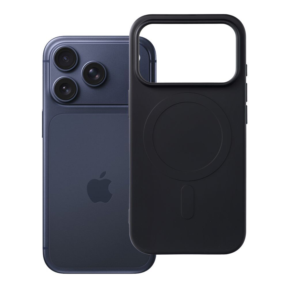 Silikoonist Mag Cover ümbris mudelile iPhone 17 Pro / 18 Pro, MagSafe'iga ühilduv suure kaameraavaga – must