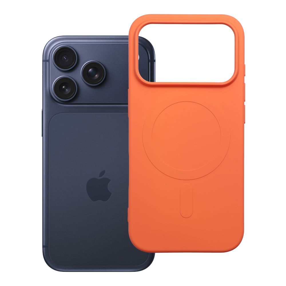 Silikoonist Mag Cover ümbris mudelile iPhone 17 Pro / 18 Pro, MagSafe'iga ühilduv suure kaameraavaga – oranž