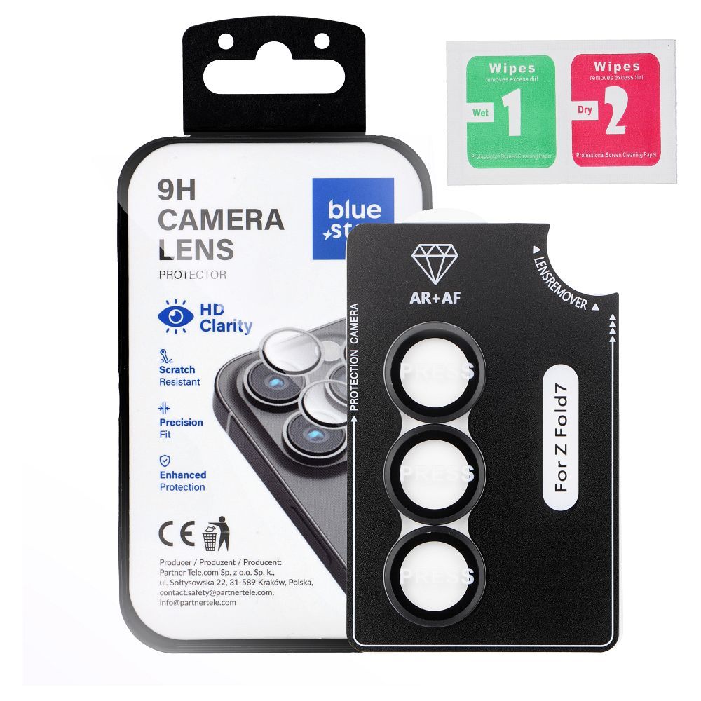 Tempered Glass Camera Lens Protector for Samsung Fold 7 Blue Star Easy Install black