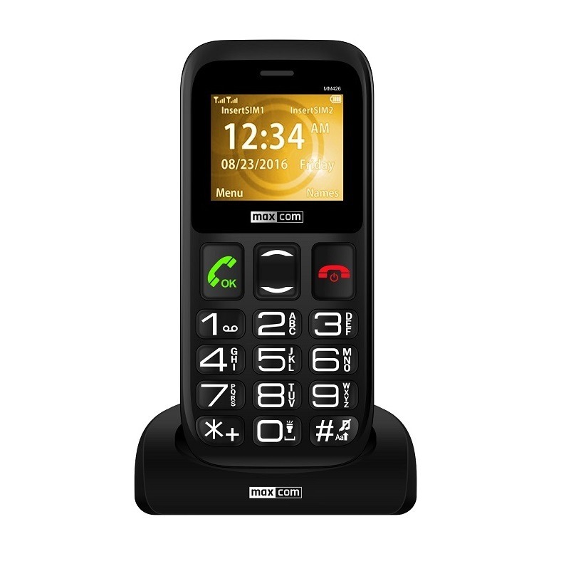 Maxcom MM 426SE GSM mobiiltelefon, must