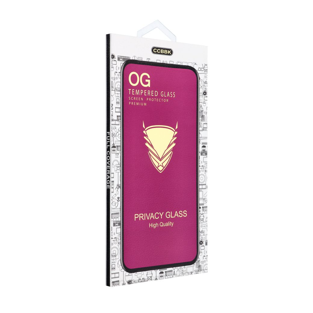 OG 6D Premium Privacy Glass privaatsusfiltriga kaitseklaas seadmele iPhone 18, värv: must