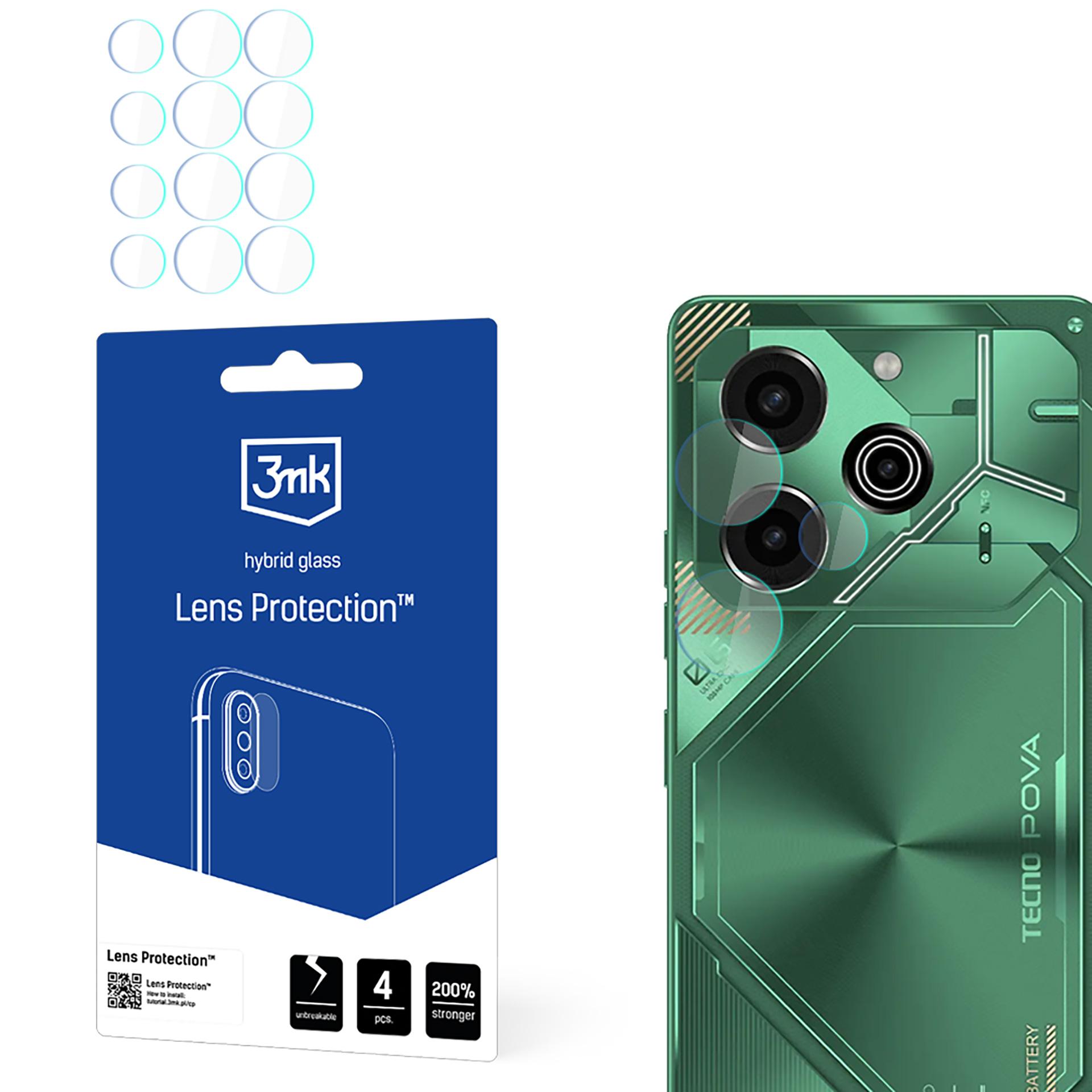 Hübriidklaas jaoks Camera Lens 3mk Lens Protection jaoks Tecno POVA 6 Pro