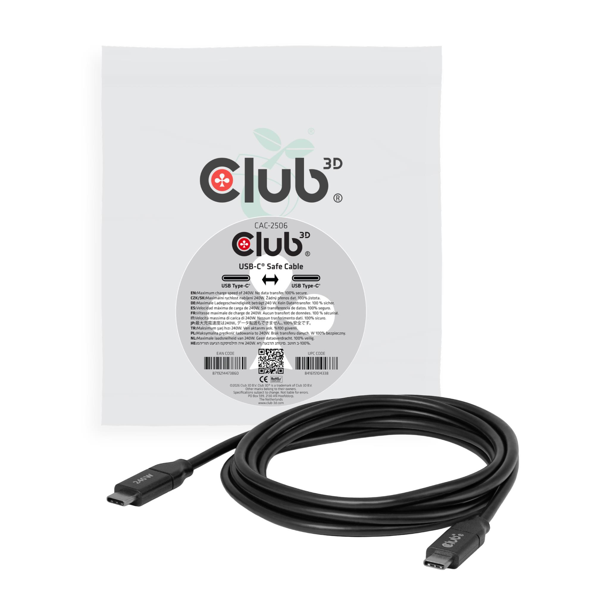 Club3D USB-C-kaabel (CAC-2506) – 2 m