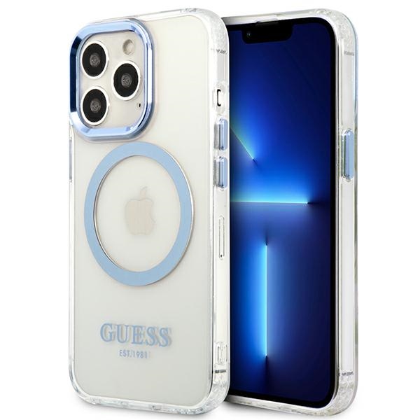Guess GUHMP13LHTRMB iPhone 13 Pro / 13 6,1" sinine/sinine hard ümbris Metal Outline Magsafe