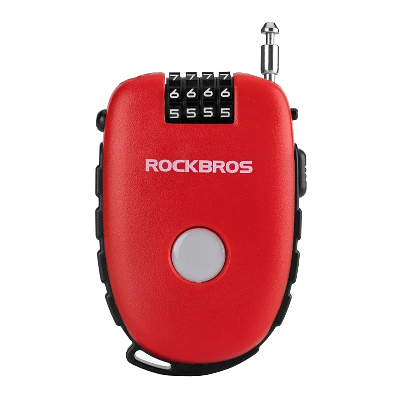 Rockbros 32420981001 jalgrattalukk sissetõmmatava trossiga, punane
