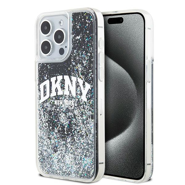 DKNY ümbris jaoks iPhone 15 Pro Max 6,7" DKHCP15XLBNAEK must HC liquid glitters w arch logo