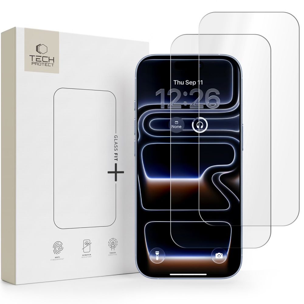 Tech-Protect Glass Fit+ 2-pack karastatud klaas jaoks iPhone 16 Pro Max / 17 Pro Max - läbipaistev