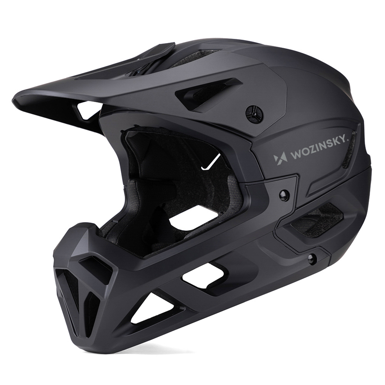 Wozinsky kogu nägu kattev jalgrattakiiver eemaldatava visiiriga, 60–62 cm, must