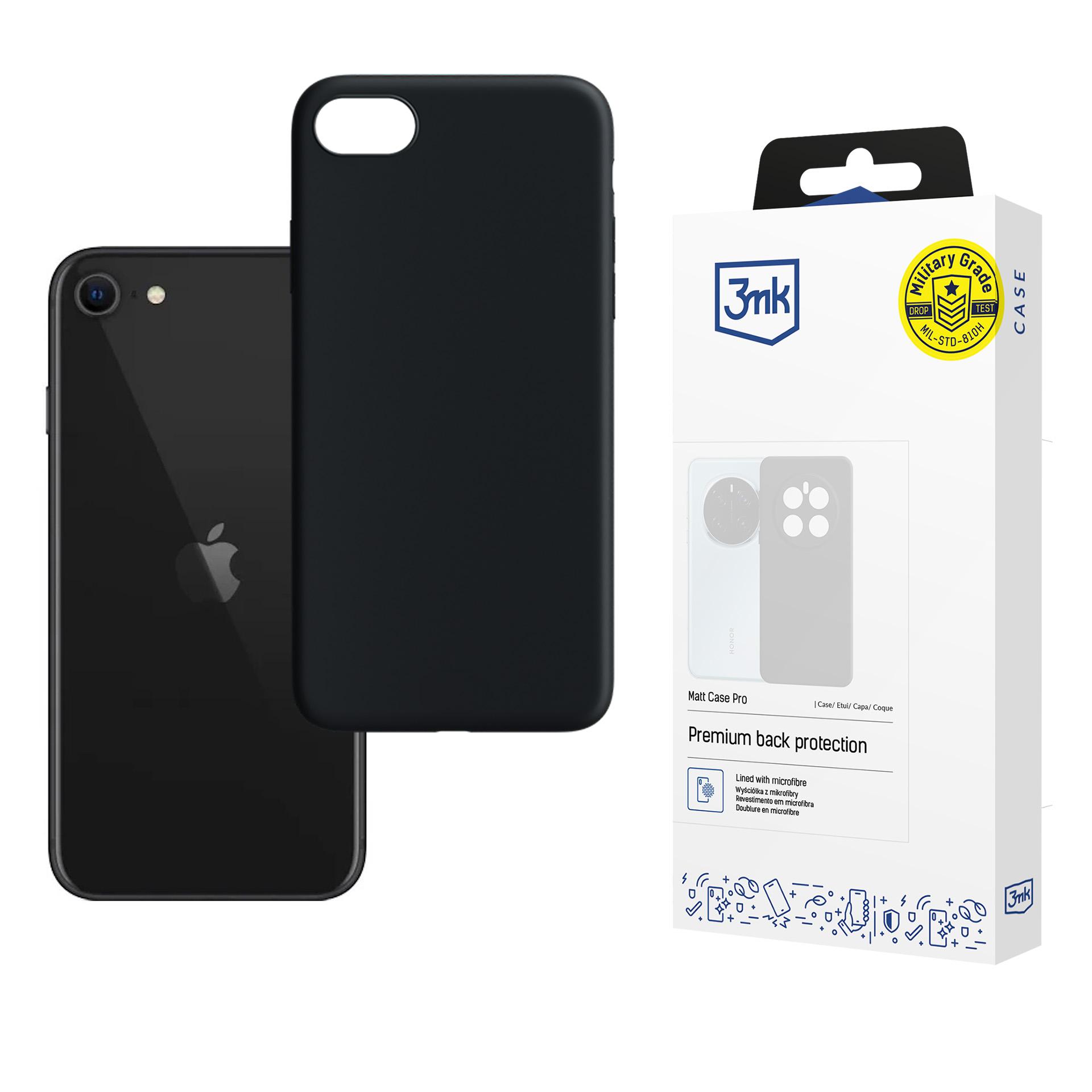 3mk Matt Case Pro ümbris iPhone SE 2020 jaoks – must