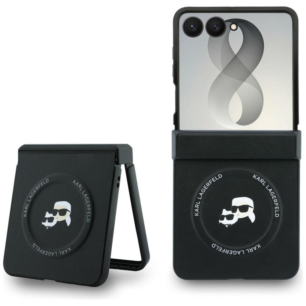 Must Karl Lagerfeld Karl & Choupette Pins MagSafe ümbris Samsung Galaxy Z Flip8 telefonile