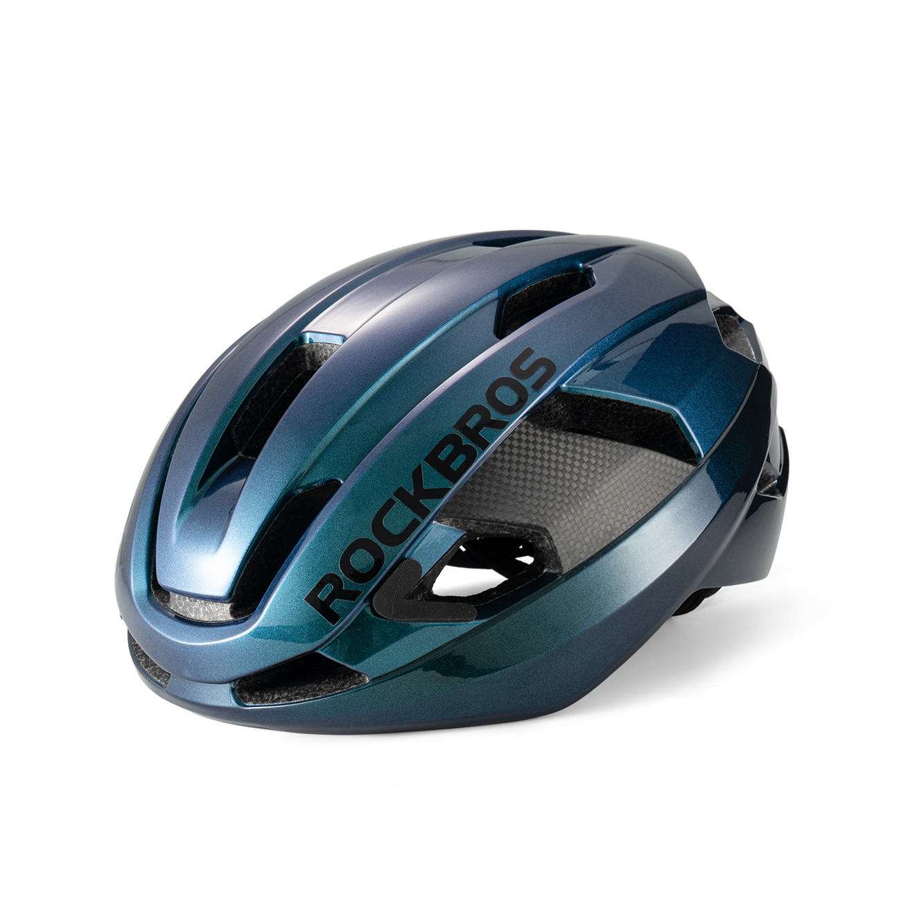 Rockbros LK-15 süsinikkiust jalgrattakiiver, suurus L (58-62cm) – Chameleon Blue