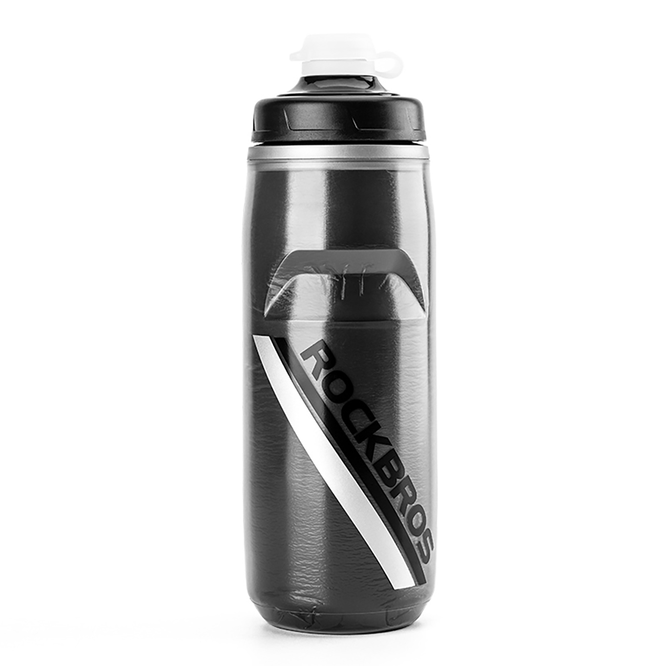 Rockbros 620 ml termopudel jalgrattale, BPA-vaba, musta üleminekuga