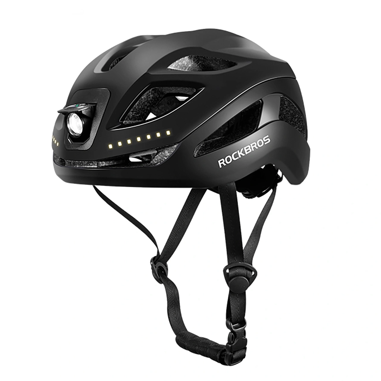 Rockbros ZK-077 integreeritud mitmesuunalise valgustusega jalgrattakiiver, 57-61 cm – must