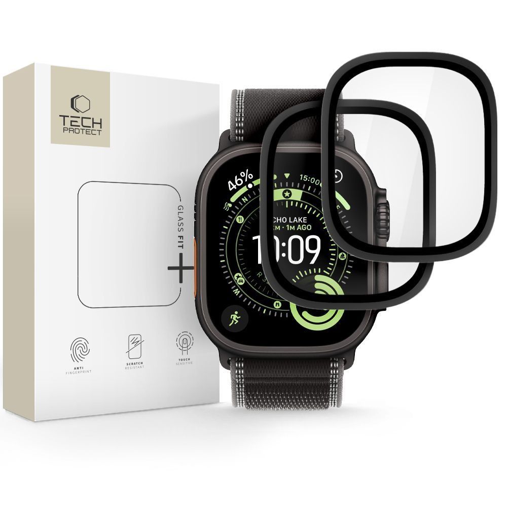 Tech-Protect 2-pack karastatud klaas jaoks Apple Watch Ultra 49mm - must