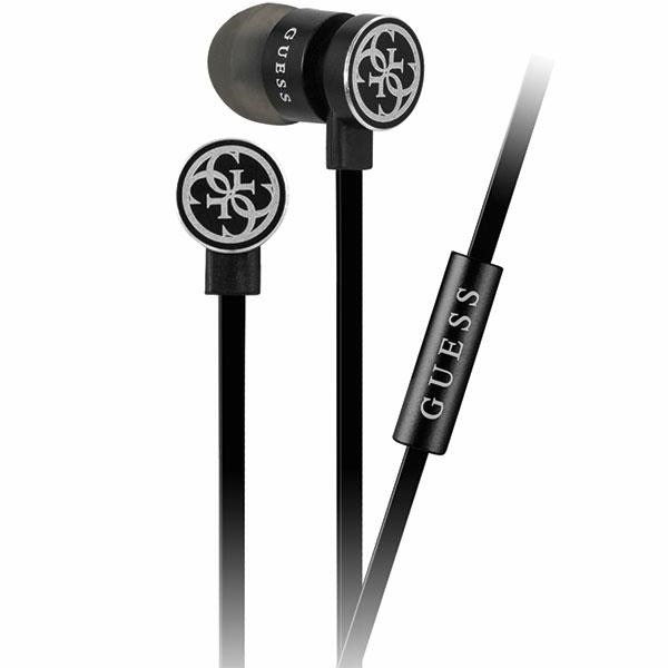 Guess GUEPWIBK juhtmega 3,5 mm kõrvaklapid, mustad ja hõbedased