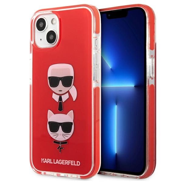 Karl Lagerfeld Karl&Choupette Head ümbris iPhone 13 / 14 / 15 jaoks, punane