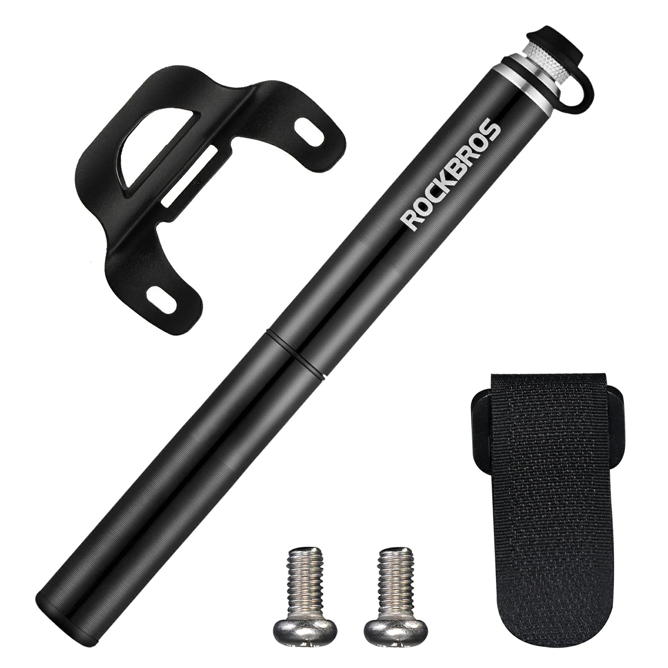 Rockbros JG-PB-004 kerge manomeetriga jalgrattapump – värv: must