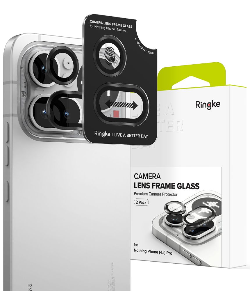 Ringke Camera Frame Protector kaameraraami kaitse, 2 tk komplekt, Nothing Phone 4A Pro jaoks, must