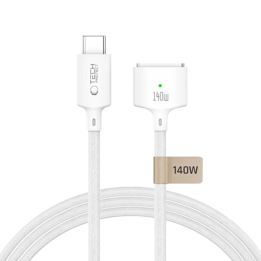 Tech-Protect MMC01 Ultraboost USB-C / USB-C MagSafe 3 140W 200cm kaabel MacBook - valge