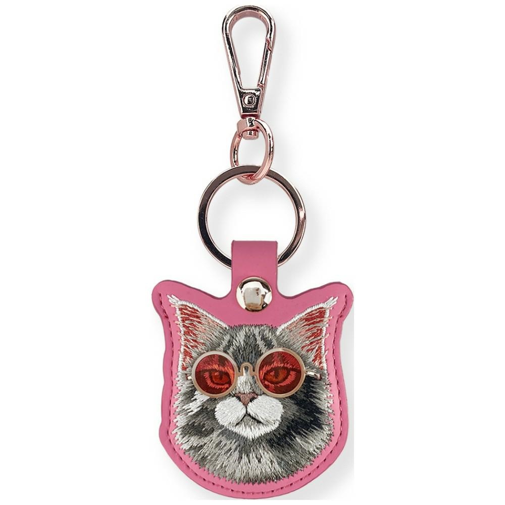 Nimmy Glasses Cool and Cute Cat jälgimisseadme ümbris, roosa