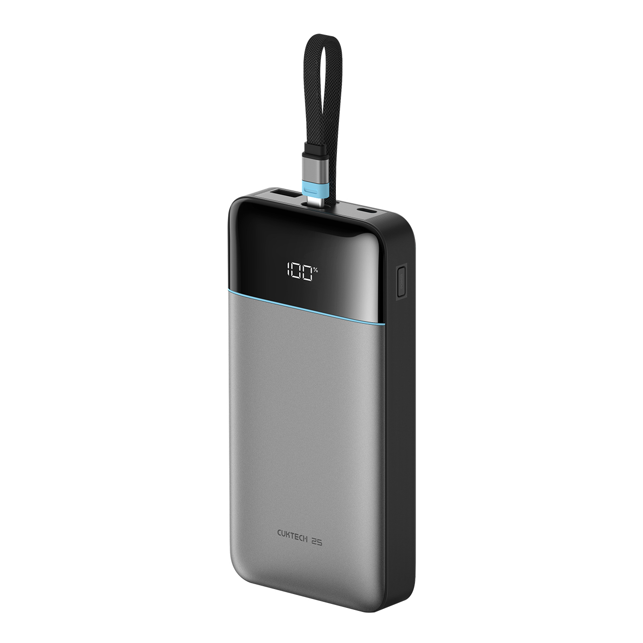 Cuktech LPB252N 120W 25000mAh akupank sisseehitatud USB-C-kaabliga – värv: hall