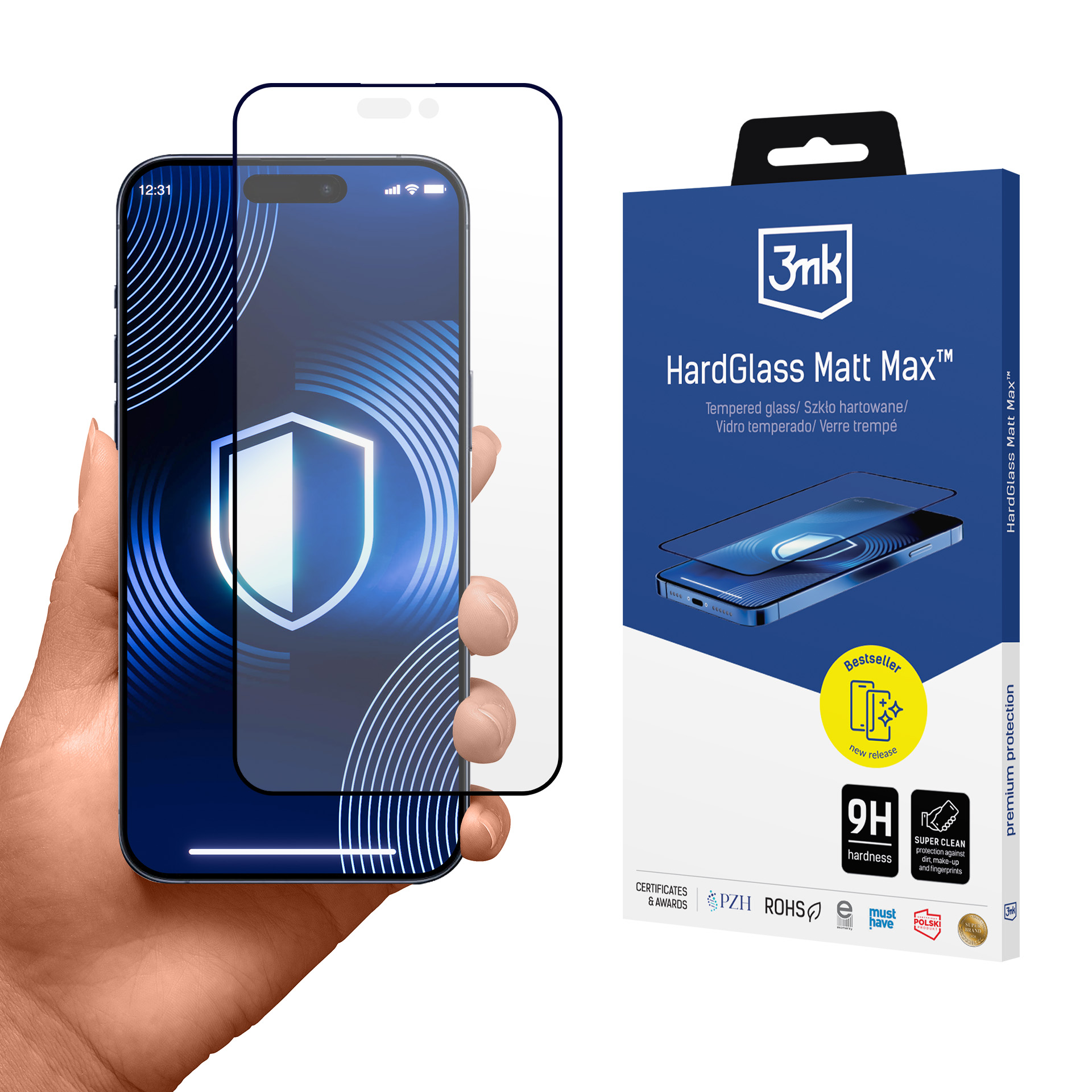 Apple iPhone 18 Pro Max – 3mk HardGlass Matt Max telefoni ekraanikaitse