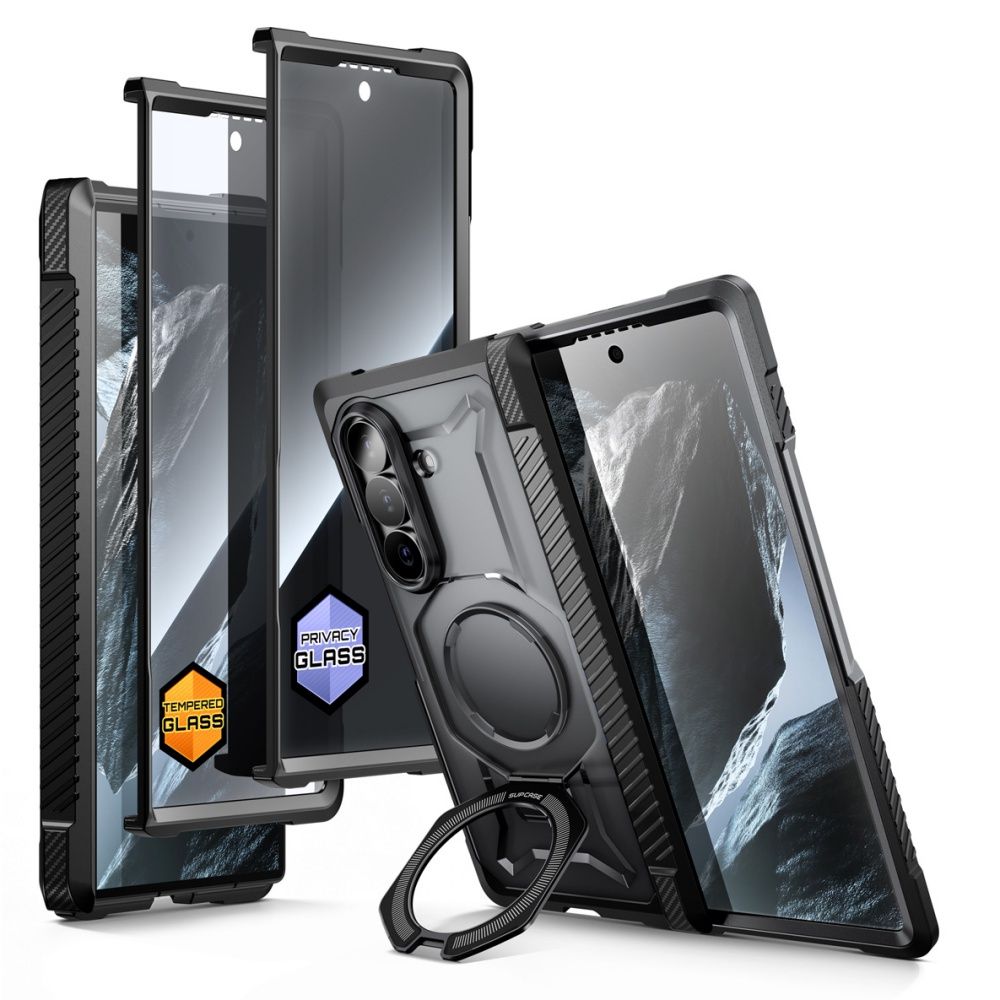 Supcase UB Grip Mag MagSafe ümbriste komplekt, 2 tk, Samsung Galaxy Z Fold 8 jaoks, must
