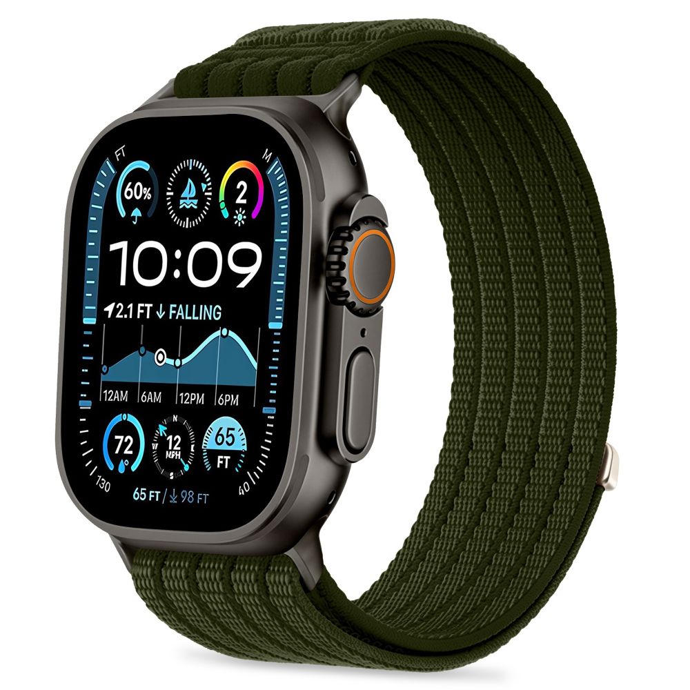 Tech-Protect Nylon Sport nailonist spordirihm mudelitele Apple Watch 44 / 45 / 46 / 49 mm, tumeroheline