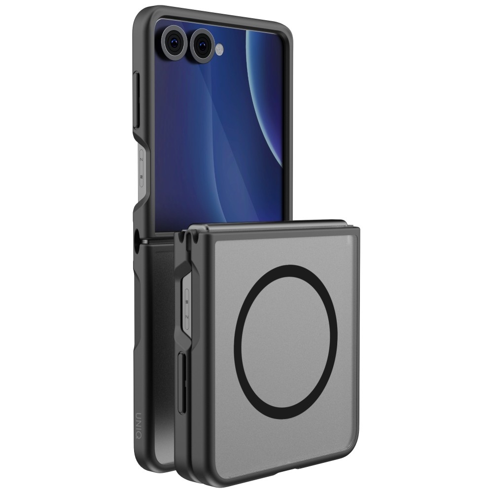 Uniq Veren AF MagClick-laadimist toetav ümbris mudelile Samsung Galaxy Z Flip 8 – värv: must