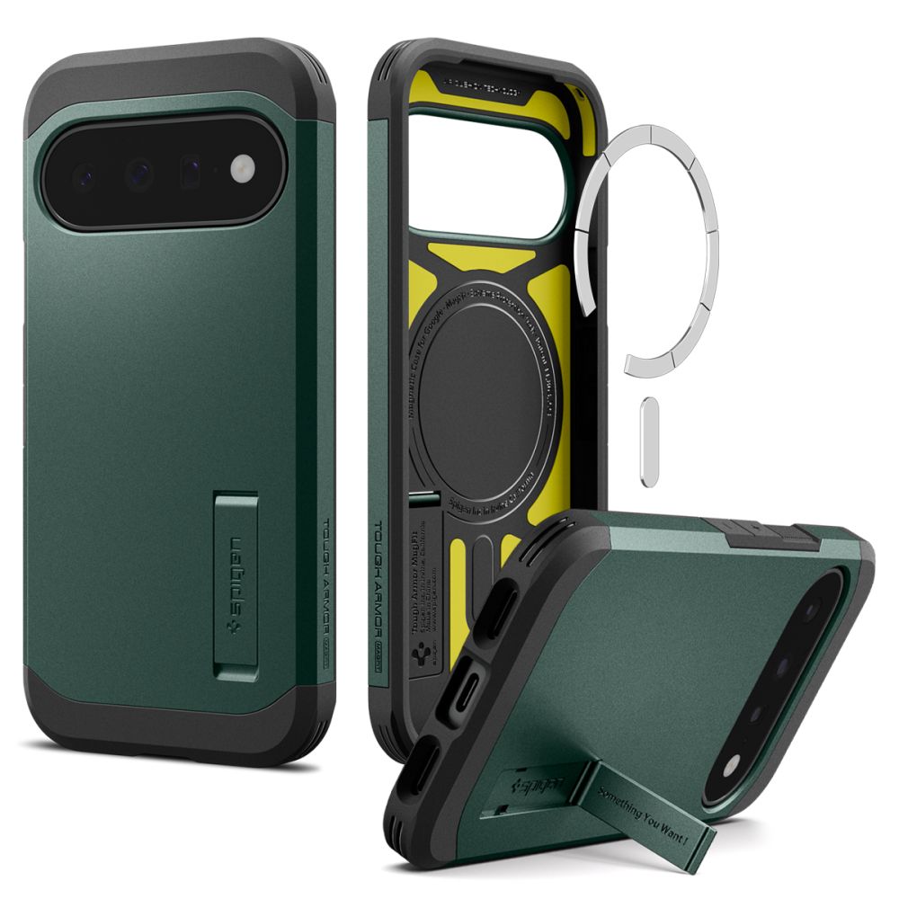 Spigen Tough Armor Mag MagSafe ümbris mudelile Google Pixel 11, tumeroheline