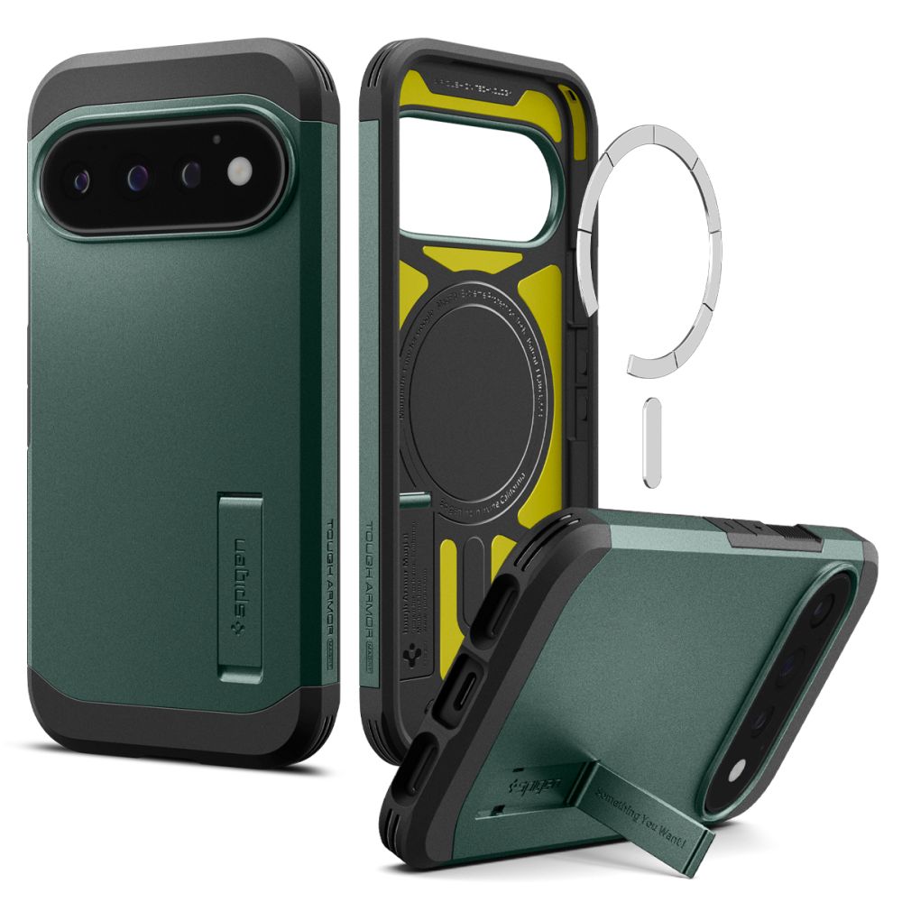 Spigen Tough Armor Mag MagSafe ümbris mudelile Google Pixel 11 Pro, tumeroheline