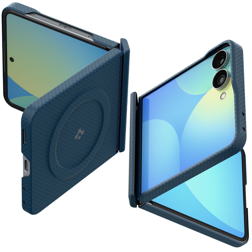 Spigen AirSkin Aramid MagFit MagSafe ümbris mudelile Samsung Galaxy Z Flip 8 – tumesinine