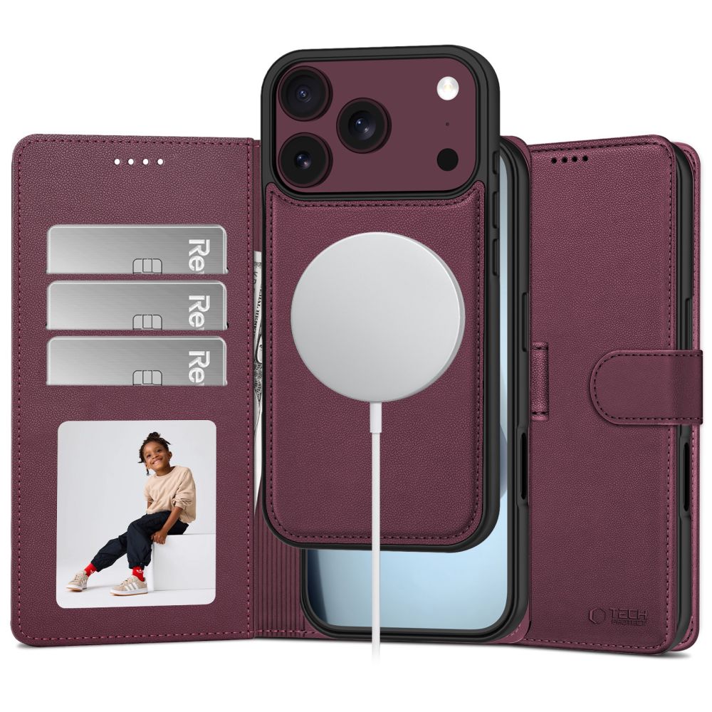 Tech-Protect Wallet MagSafe ümbris mudelile iPhone 17 Pro Max / 18 Pro Max – bordoopunane