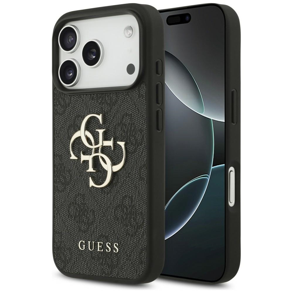 Guess PU 4G Metal Logo ümbris Apple iPhone 18 Pro telefonile, hall