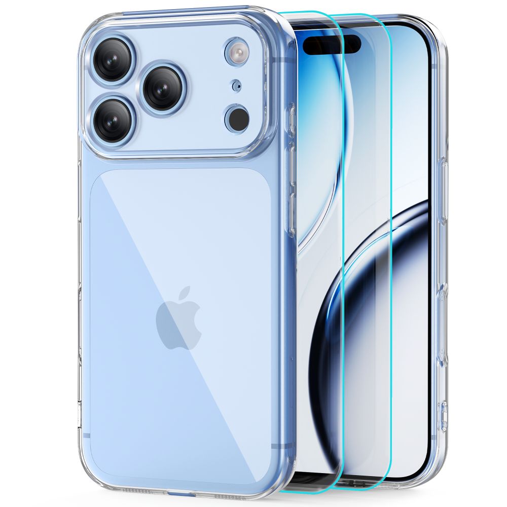 Tech-Protect FlexAir läbipaistev ümbris ja Glass Fit+ karastatud klaas, 2 tk, iPhone 18 Pro Max / 17 Pro Max jaoks
