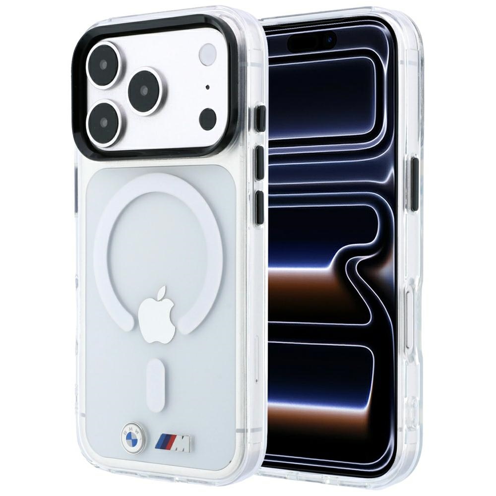 BMW M IML Glossy Metal Logo & Trims MagSafe ümbris mudelile iPhone 17 Pro / 18 Pro – läbipaistev