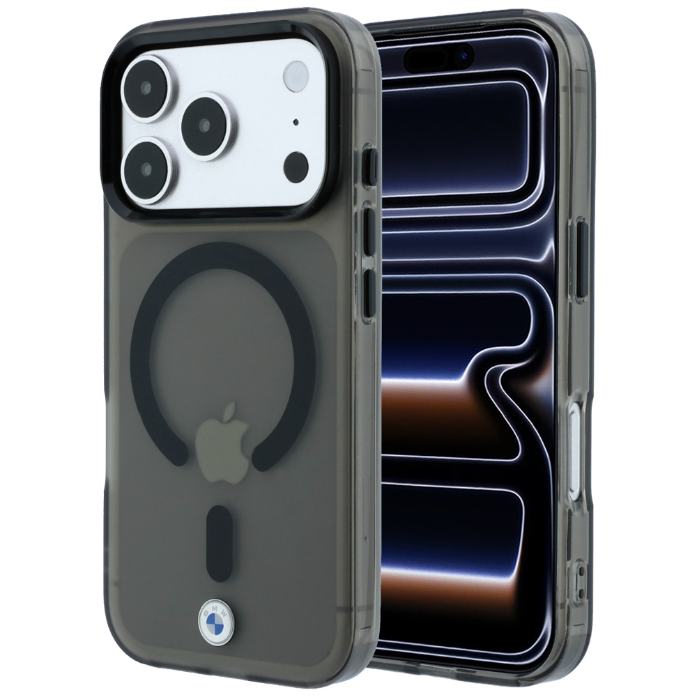 BMW Sign Frosted IML & MetalL Logo MagSafe ümbris mudelile iPhone 17 Pro Max / 18 Pro Max – must