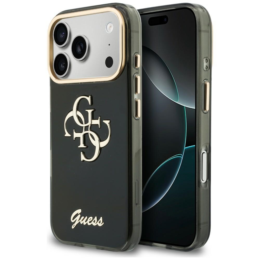 Guess IML 4G Script Metal ümbris mudelile iPhone 17 Pro Max / 18 Pro Max – värv: must
