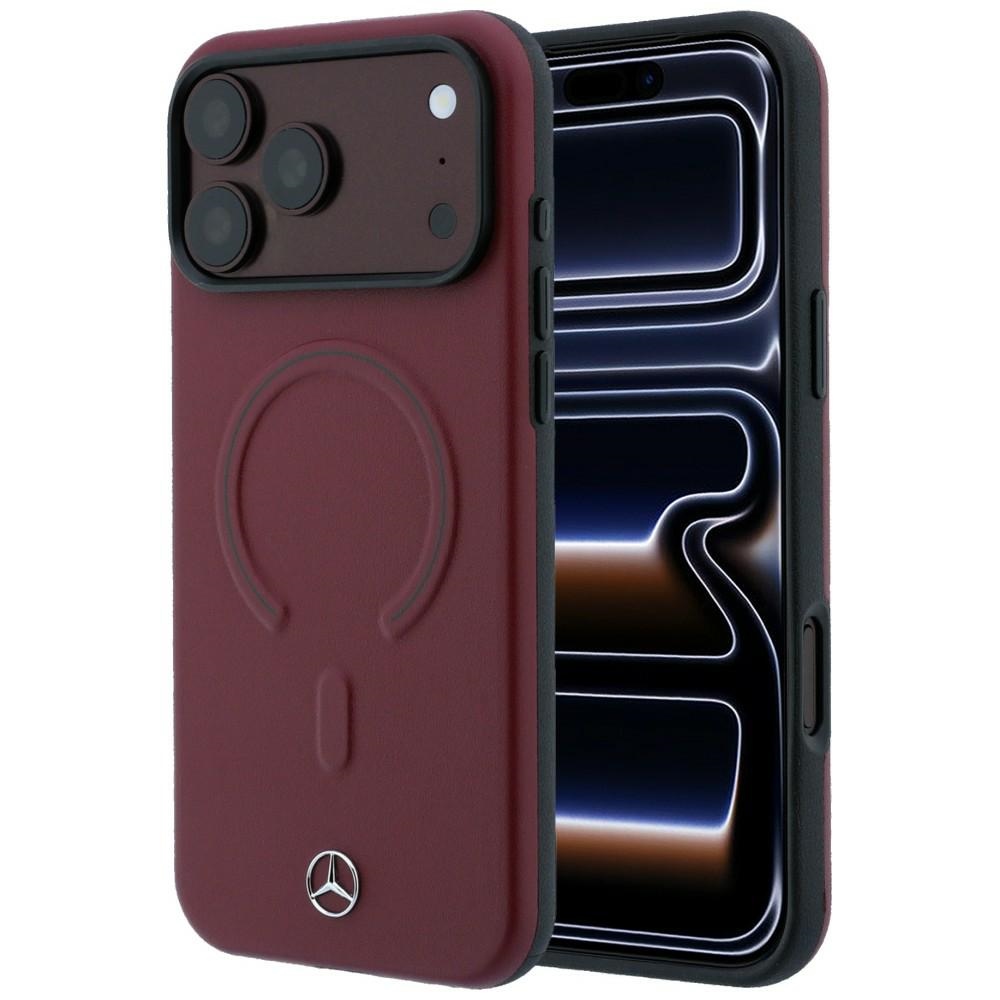 Mercedes 3D MagSafe nahast ümbris mudelile iPhone 17 Pro Max, tumesinine