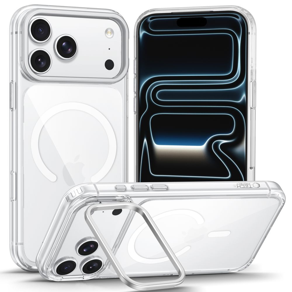 Tech-Protect MagStand MagSafe CC ümbris mudelitele iPhone 18 Pro / 17 Pro, läbipaistev